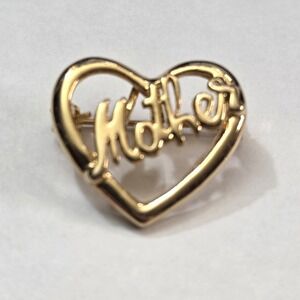 Vintage WRE 12K GF Gold Filled Heart Mother Pin Brooch Pendant WE Richards CO